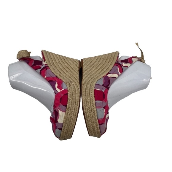 Coach Multi Color Maritza Espadrille Wedge Platform Sandals Size 8 Women’s - Picture 6 of 9